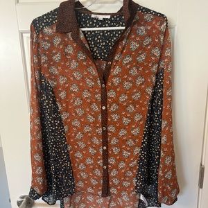 Fall paisley blouse XL